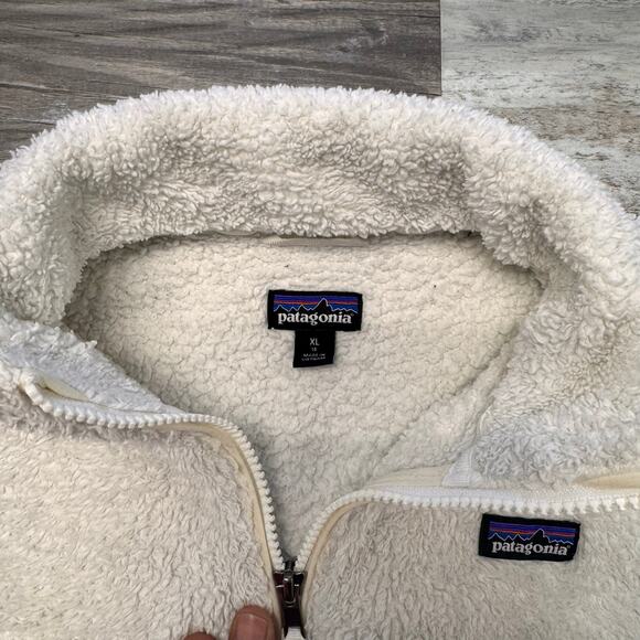 Patagonia Jacket Los Gatos Fleece Birch White Girls XL 1/4 Zip Mock Neck Youth - Picture 3 of 7